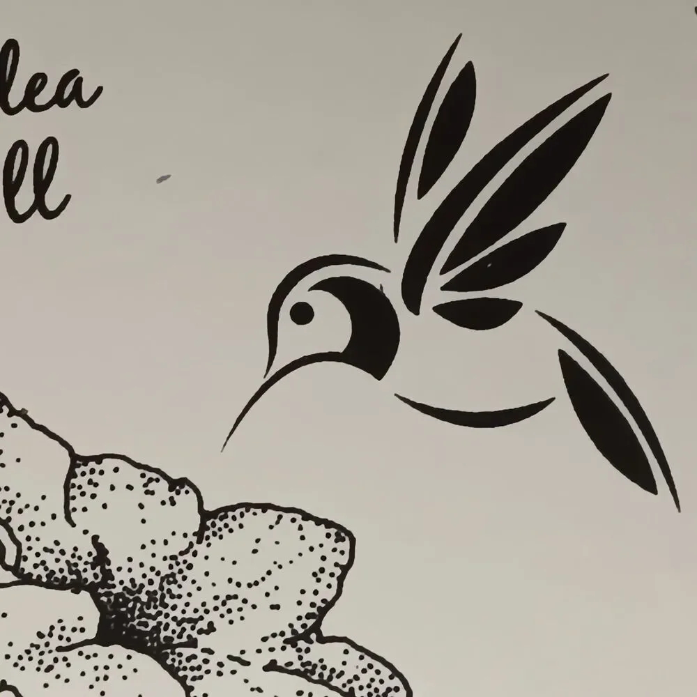 Journal Hummingbird & Flowers On Cover Cream & Black Hardcover 9